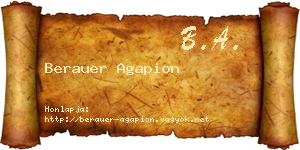 Berauer Agapion névjegykártya